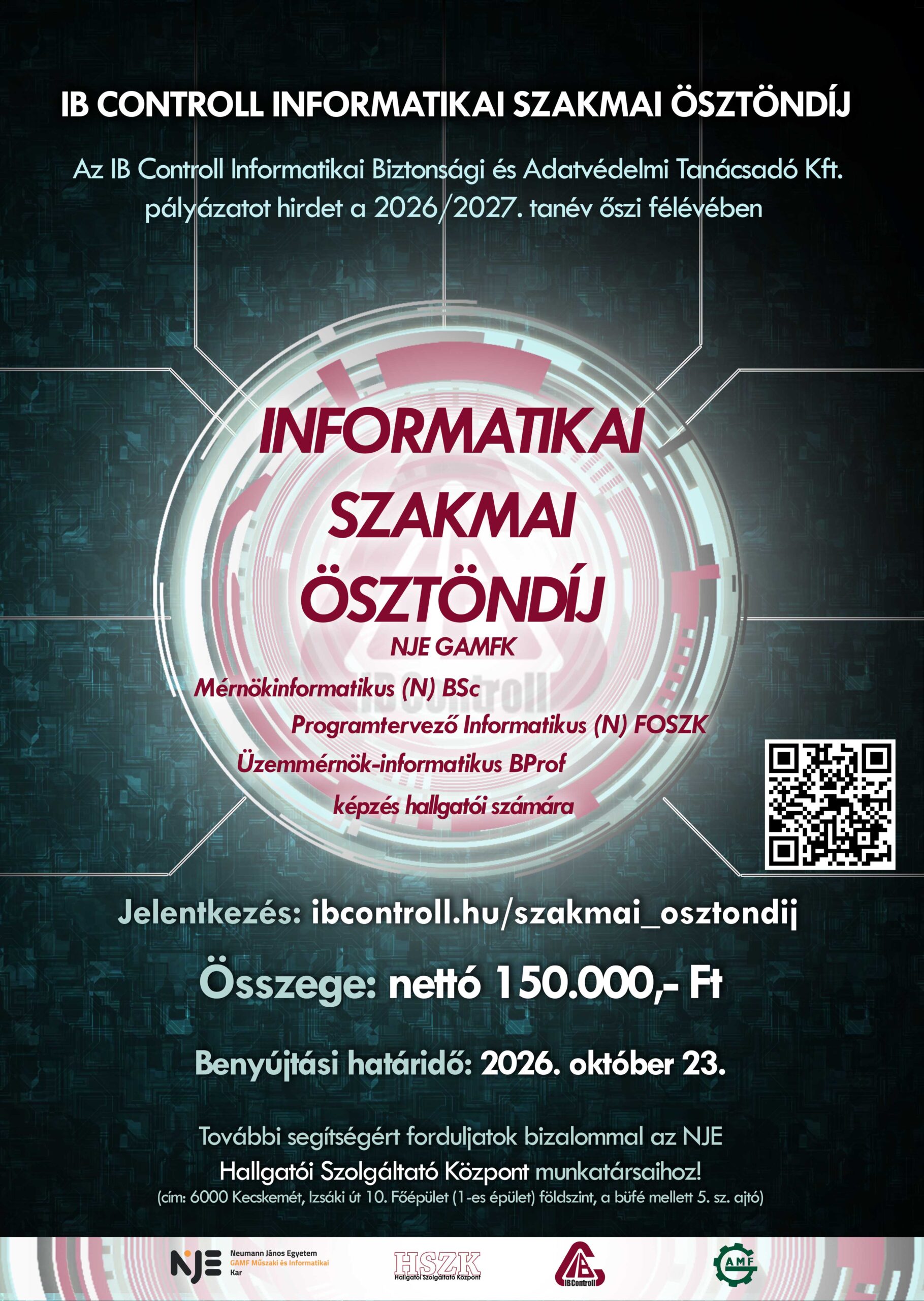 IB Controll Informatikai Szakmai Ösztöndíj – 2026/2027. tanév őszi félév